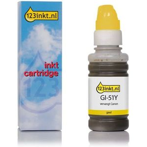 Canon GI-51Y inktfles geel (123inkt huismerk)