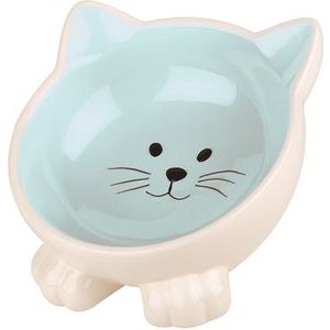 Happy Pet Voerbak Kat Orb Blauw / Creme