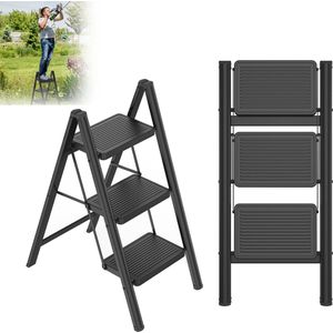 4 treden inklapbare trapladder ladder opstapkruk vouwladder met breed