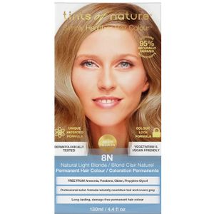Tints of Nature Natural Light Blonde Permanent Hair Dye 8N Nourishes Hair & Covers Greys - Single Pack