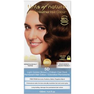 Tints of Nature Light Golden Brown Permanent Hair Dye 5D Nourishes Hair & Covers Greys - Single Pack