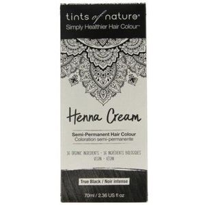 Tints of Nature Black Semi-Permanent Henna Cream Hair Colour Natural and Organic - Single Pack