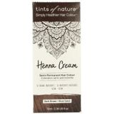 Tints of Nature Dark Brown Semi-Permanent Henna Cream Hair Colour Natural and Organic - Single Pack