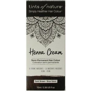 Tints of Nature - Dark Brown - Semi-Permanent Henna Cream - Haarkleuring - Single Pack