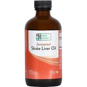 Green pasture's GREEN PASTURE BLUE ICE ™ Gefermenteerde rog lever olie, Sinaasappel smaak – 180 ml