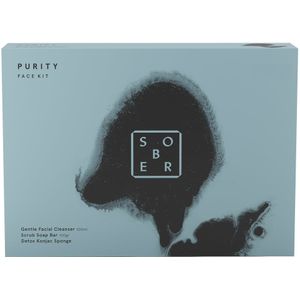 sober - Purity Face Kit - Gezichtsverzorging - 100 ml Gentle Facial Cleanser + 100 g Scrub Soap Bar + 1 Stk Detox Konjac Sponge