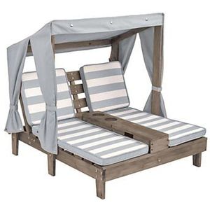 KidKraft Dubbele Chaise Lounge - Grijs/Wit