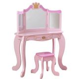 KidKraft 76123 Make-uptafel en prinsessenkruk, roze
