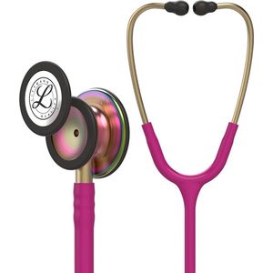 Littmann Classic III Stethoscoop 5806 Special Edition borststuk in regenboog afwerking Framboosroze Slang