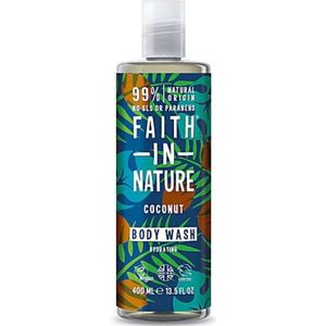 Faith in Nature Bain de douche naturel à la noix de coco, hydratant, végétalien et non testé sur les animaux, sans SLS et parabènes, 400 ml