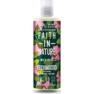 Faith in Nature Shampooing naturel à la rose sauvage, rééquilibrant, végétalien et non testé sur les animaux, sans SLS et parabènes, tous les types de cheveux, 400 ml