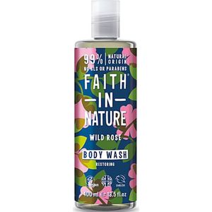 Faith in Nature Natuurlijke douche met wilde roos, herbalanceren, veganistisch en dierproefvrij, SLS en parabenen, 400 ml