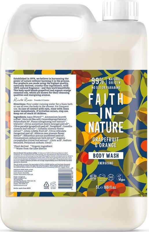 Faith In Nature Grapefruit & Sinaasappel Bad-en Douchegel 5L