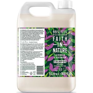 Faith in nature shampoo lavendel en geranium navulverpakking  5LT