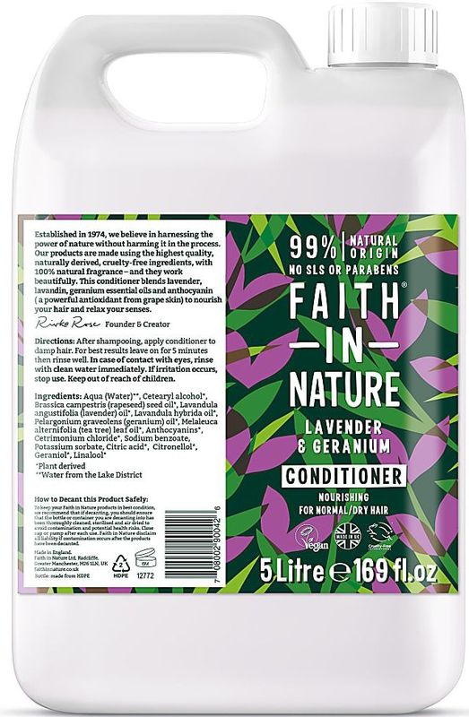 Faith in Nature Lavender & Geranium Conditioner Navulverpakking