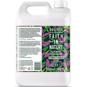 Faith in Nature - Natuurlijke Lavendel- en Geraniumconditioner - Versterkend - Navulverpakking van 5 Liter