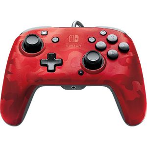 PDP Faceoff Deluxe+ Audio Camouflage, Rood USB Gamepad Analoog/digitaal Nintendo Switch