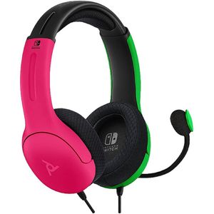 PDP Gaming LVL40 Stereo Headset with Mic for Nintendo Switch - PC, iPad, Mac, Laptop Compatible - Noise Cancelling Microphone, Lightweight, Soft Comfort On Ear Headphones - Pink/Green
