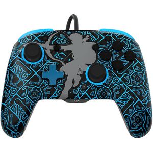 PDP Rematch - Bedrade Nintendo Switch Controller - Glow in the Dark - Zelda Sheikah Shoot