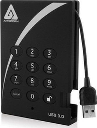 Apricorn - Aegis Padlock Fortress - Harde Schijf - Zwart - Gecodeerd - Extern - 1 TB