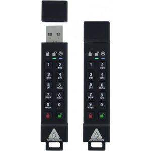 Apricorn SecureKey 3Z (32 GB, USB A, USB 3.0), USB-stick, Zwart