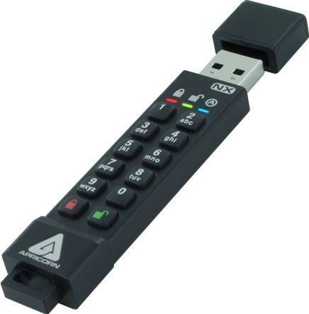 Apricorn - ASK3-NX - USB-stick - 4GB - Beveiligd met PIN-code en 256-bit AES XTS-versleuteling