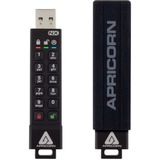 Apricorn - ASK3-NX - USB-stick - Zwart - 16GB - Hardwarematige 256-bit AES XTS-versleuteling