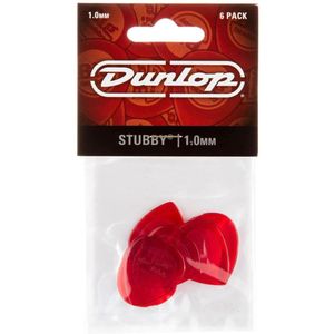 Dunlop 474P100 Stubby Jazz Pick 1.0 mm plectrum set 6 stuks