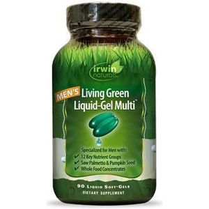 Irwin Naturals Living green liquid gel multi for men 120sft