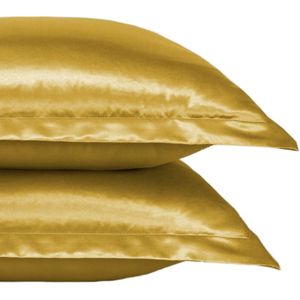 Beauty Silk - Kussenslopen - Goud - Glans Satijn - 60x70 - 2 stuks
