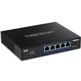 TRENDnet 5-poorts 10G-switch, 5 RJ-45 10G-poorten, schakelcapaciteit 100 Gbit/s, ondersteunt 2,5G en 5G-BASE-T-aansluitingen, levenslange bescherming, zwart, TEG-S750