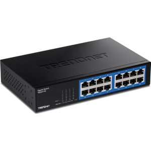 TRENDnet TEG-S17D Gigabit Ethernet Switch met 16 poorten - 10/19 inch (1HE) / zwart