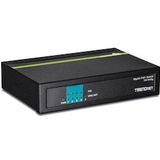 TRENDnet - TPE-TG50g - 5-Poorts Gigabit PoE+ Switch - Zwart - PoE-vermogen tot 30 watt