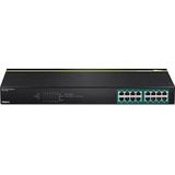 Trendnet - TPE-TG160g - Netwerkschakelaar - Zwart - 16-poorts Gigabit PoE+ Switch