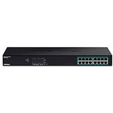 Trendnet - TPE-TG160g - Netwerkschakelaar - Zwart - 16-poorts Gigabit PoE+ Switch