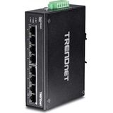 TRENDnet TI-G80 8-poorts geharde industriële gigabit DIN-rail switch - zwart TI-G80