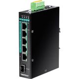 Trendnet - TI-PG541i - Netwerkschakelaar - Zwart - 6 Poorten, PoE+, 120 Watt, 12 Gbit/s