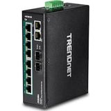 TRENDnet TI-PG102 10-poorts DIN-Rail Switch Industriële Gigabit PoE+ - zwart TI-PG102