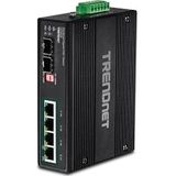 TRENDnet - TI-PG62B - Gigabit Switch - Zwart - 6-poorts PoE+ met 2 SFP-slots, IP30, -40 tot 75ºC bedrijfstemperatuur