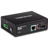 TRENDnet TI-PF11SFP Media Converter Industriële SFP naar Gigabit PoE+ - zwart TI-PF11SFP