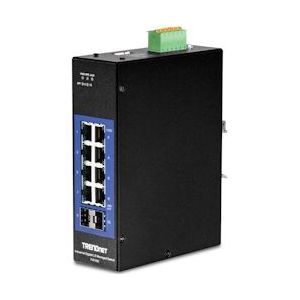 TRENDnet TI-G102i DIN-Rail Switch 10-poorts Industriële Gigabit L2 - zwart TI-G102i