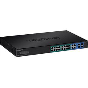 Trendnet - TPE 1620WSF - Netwerkschakelaar - Zwart - PoE+ Switch - Rackmontabel