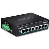 TRENDnet TI-PE80 Industriële Fast Ethernet PoE+ DIN-rail Switch 8-poorts - zwart TI-PE80