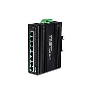 Trendnet - TI-PG80B - Switch - Zwart - 8 Poorten, PoE+, IP30 Behuizing, -40° tot 75° C
