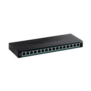 Trendnet - TPE TG160H - Netwerkschakelaar - Zwart - 16-poorts Gigabit PoE+