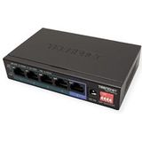 TRENDnet - TPE-TG51G - PoE+ Switch - Zwart - 5 Poorten, 60W, 200m PoE+ Bereik
