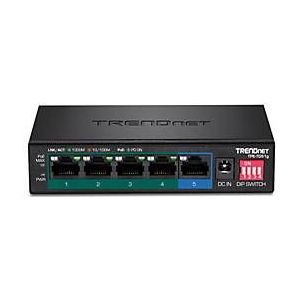 TRENDnet - TPE-TG51G - PoE+ Switch - Zwart - 5 Poorten, 60W, 200m PoE+ Bereik