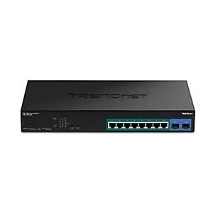 TRENDnet TPE-1021WS - Switch - Smart - 8 x 10/100/1000 (PoE+) + 2 x 10/100/1000/SFP - Desktop, an Rack montierbar - PoE+ (130 W)