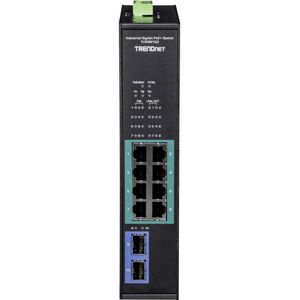 TRENDnet TI-PGM102 - Switch - industriell - 8 x 10/100/1000 (PoE+) + 2 x Gigabit SFP - an DIN-Schiene montierbar, wandmontierbar - PoE+ (240 W)