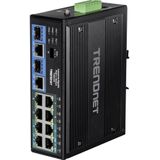 Trendnet - ti-bg104 - Netwerkschakelaar - Zwart - 10 Poorten - DIN-Rail